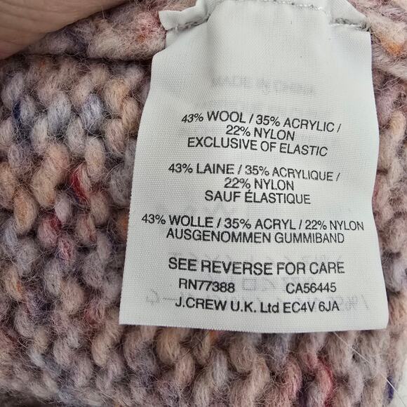 J Crew Pink TurtleNeck Sweater Wool Blend Boxy Cropped Pink Multi Size XL - Picture 3 of 7